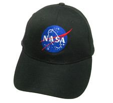 New NASA Black Baseball Cap Logo Hat Adult Adjustable Astronomy Space Astronaut