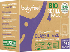 BIO Refills Compatible with DEKOR CLASSIC Diaper Pails 100 Compostable 4 Pack