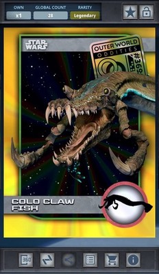 Colo Claw Fish Outer World Oddities Gold 50cc Star Wars Card Trader Topps Chrome