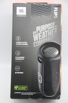 JBL Flip 5 Portable Waterproof Speaker - Midnight Black for sale