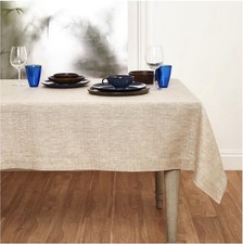 Solino Home 100 Pure Linen Tablecloth Beige Rectangular, Athena 60 x 90 in