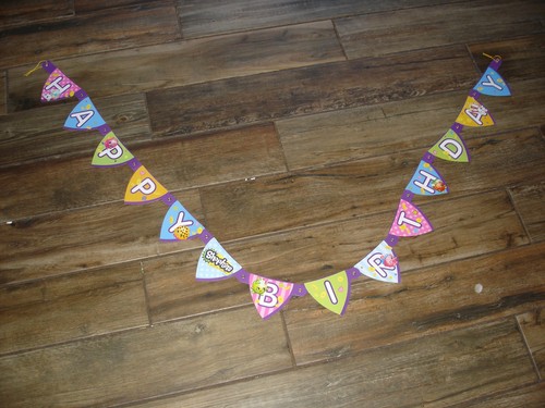 Shopkins Birthday Party Decoration Banner 6' hanging decor