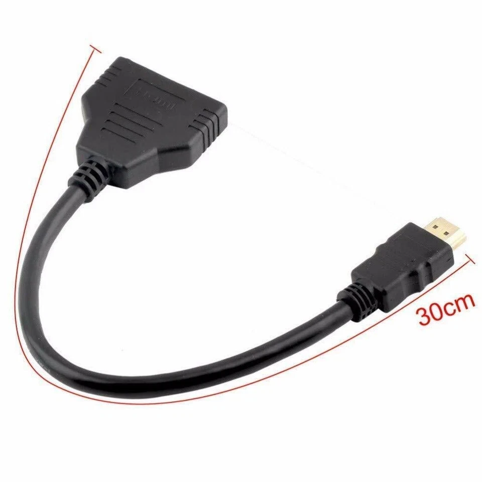 HDMI Splitter Adapter Cable 1 Input 2 Output for Office monitor pc laptop 1080p - Image 3 of 4