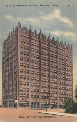 Midland, Texas TX 12-Story Petroleum Building 1955 Annett Vintage Postcard