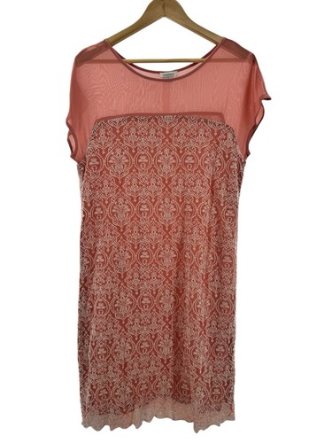 Sundance Womens Dress Coral Rose Palace Embroidered Short Sleeve Dress Medium M