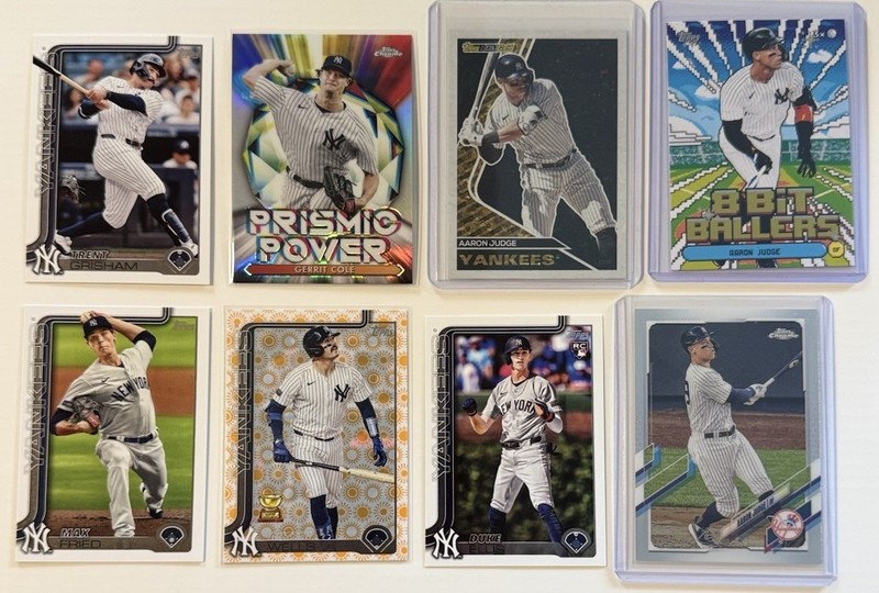 Topps Chrome New York Yankees RC Lot (8) Aaron Judge Gerrit Cole Austin Wells