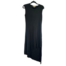 Asymmetrical Michael Kors Classic Black Spandex Slit Dress Size Small