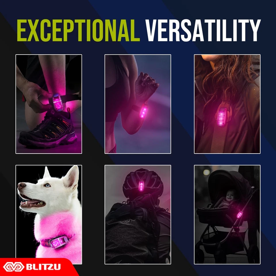 4 Pack LED Safety Light, Clip on Reflective Gear Lights for Walking at Night, Ru - Image 3 of 4