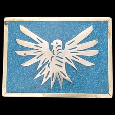 Thunderbird Motif Alpaca Mexico Vintage Belt Buckle
