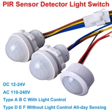 PIR Motion Sensor Detector Light Switch AC 110-240V DC 12-24V Infrared Control