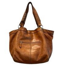 Donald J Pliner Cogac Brown Leather Tote Bag Large 