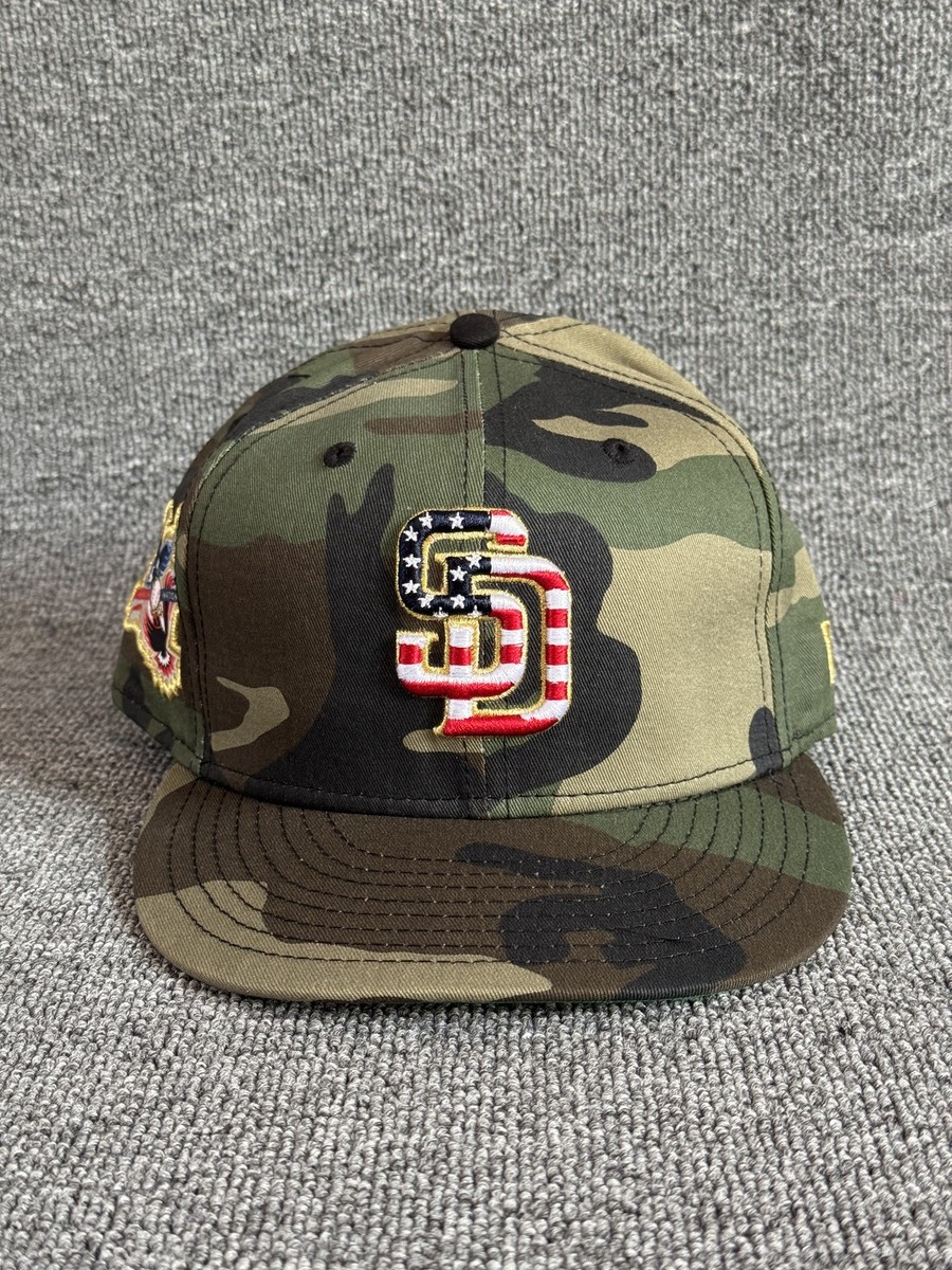 New Era San Diego Padres 59FIFTY Fitted Hat Camo Stars Stripes 7 3/8 Retro