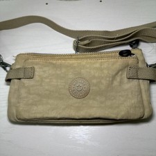 Kipling Tracolla Sacoche Leggera 2 Strati Nylon Beige Vintage Giappone Usata