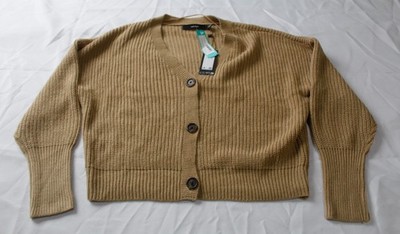 Vero Moda Women's Lea Long Sleeve V-Neck Cuff Cardigan AC2 Beige Large NWT