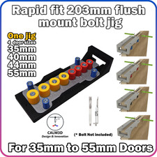 Flush mount door bolt template - 35,40, 44 or 55mm depth -203mm x 20mm  INC P&P