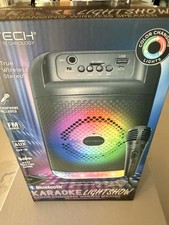 Portable bluetooth  karaoke lightshow color-changing wireless speaker with mic.
