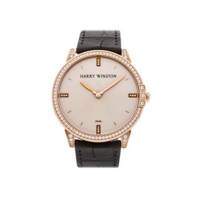 Harry Winston Midnight Rose Gold Quarz 39mm Diamant Armbanduhr 450/UQ39RL.W1.D3
