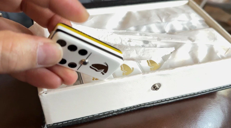 Domino Double Six 6 Blue Jumbo Tournament Spinning Game Set - Image 3 of 4