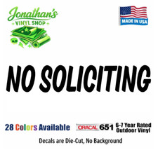 No Soliciting Vinyl Decal Sticker Door Window Home Made in USA