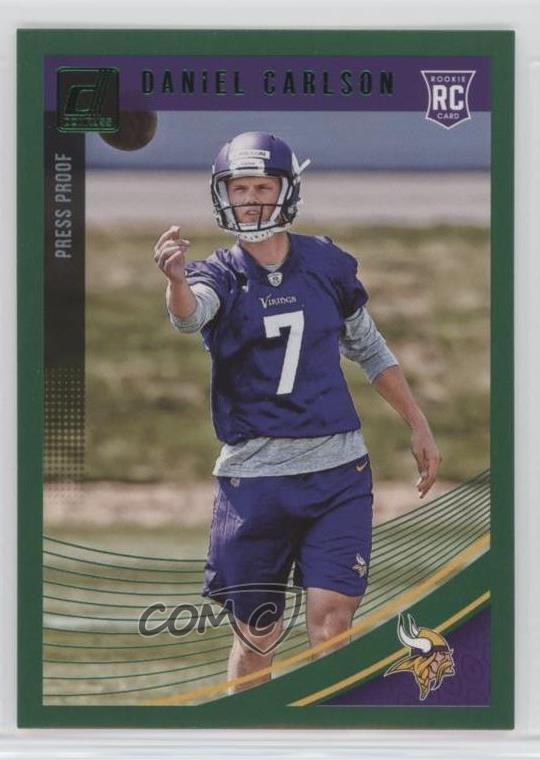 2018 Panini Donruss Rookie Press Proof Green Daniel Carlson #399 Rookie RC 0f6