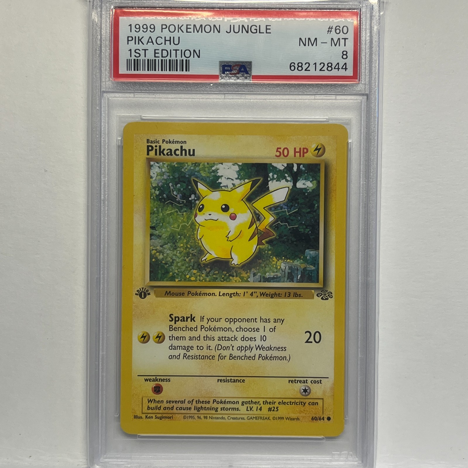 Pokémon Wizards Pikachu Jungle 1st Edition 60/64 Common English 1999 PSA 8