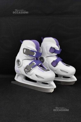 Ice Skates Oxelo Size 26/28 White Purple