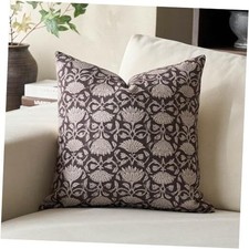 Floral Pillow Covers 20x20 Decorative Throw 20" x 20" Pack of 1 Dark Brown