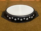 Vintage PYREX Black Snowflake 1.5 Quart Divided Casserole Dish Clean
