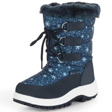 Girls Insulated Fur Winter Warm Snow Boots Navy, Size:9 Toddler/Little Kid