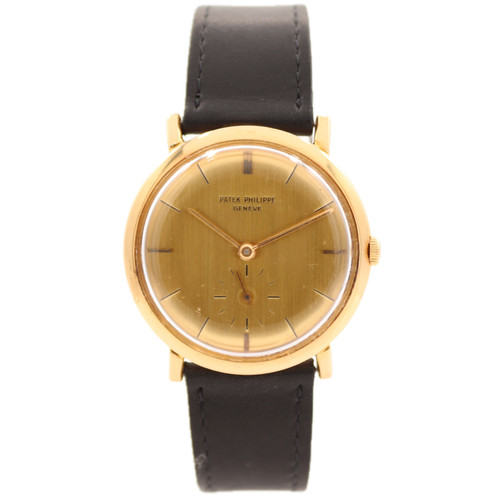 Vintage 33mm Patek Philippe 2581 Calatrava Mechanical Wristwatch Swiss 18k Gold