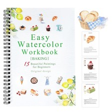 Watercolor Workbooks Baking, 15 Beautiful Paintings without palette, Baking