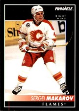 Sergei Makarov 1992-93 Pinnacle #335 Calgary Flames FREE SHIPPING AutographDen