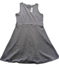 NEW LOFT Womens 8 Black White Print Dress Sleeveless Fit Flare Career Office