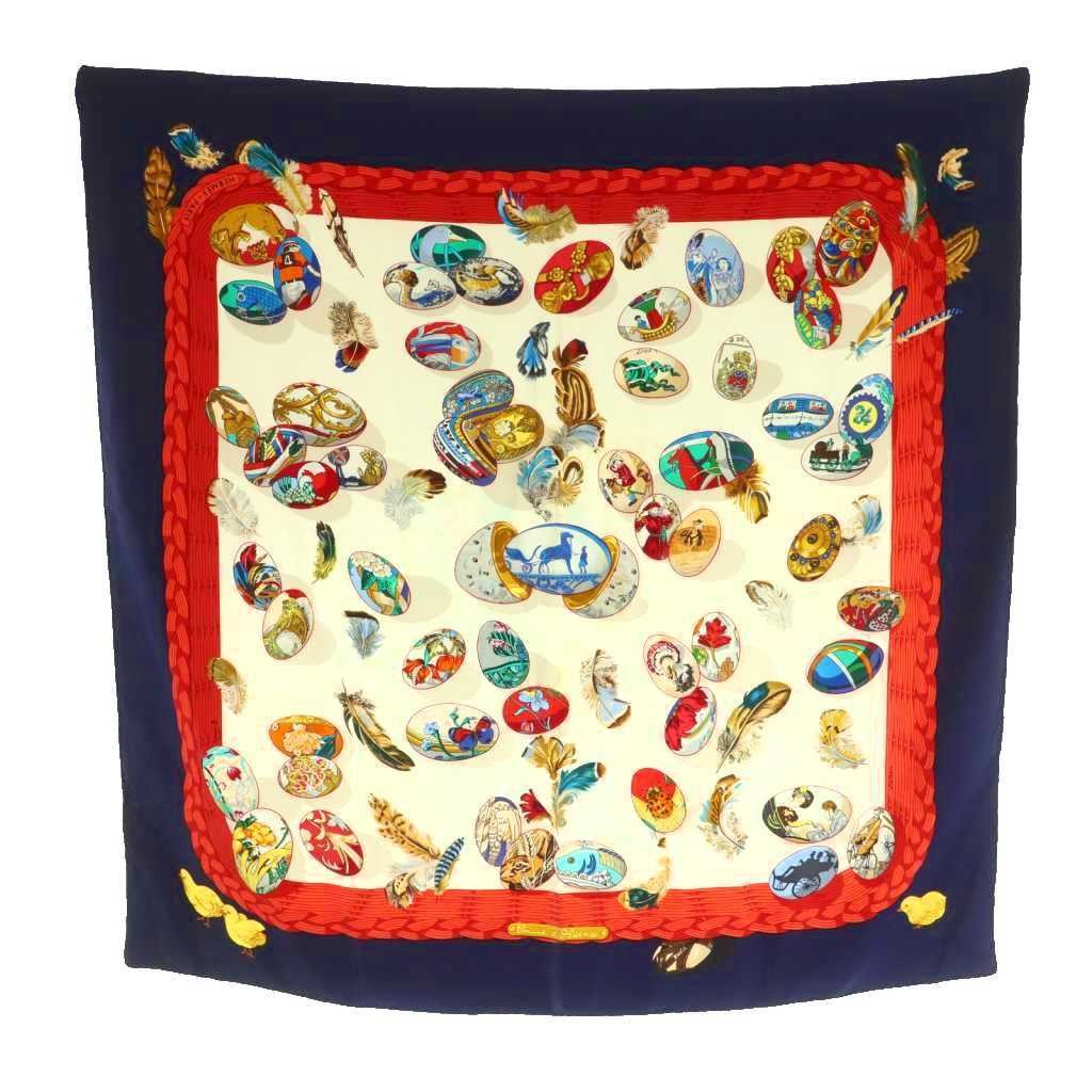 HERMES Couvee d'HERMES Chicks Carre90 Scarf Silk Multicolor MI OS OH