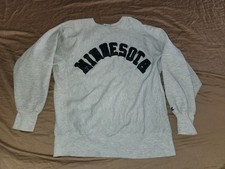 VINTAGE Champion Sweatshirt Reverse Weave Crewneck MINNESOTA Made In USA Large