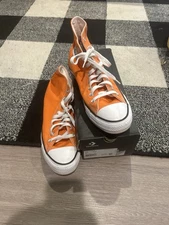 Vintage Orange Converse All Star Chuck Taylor High Top Sneakers men 9.5
