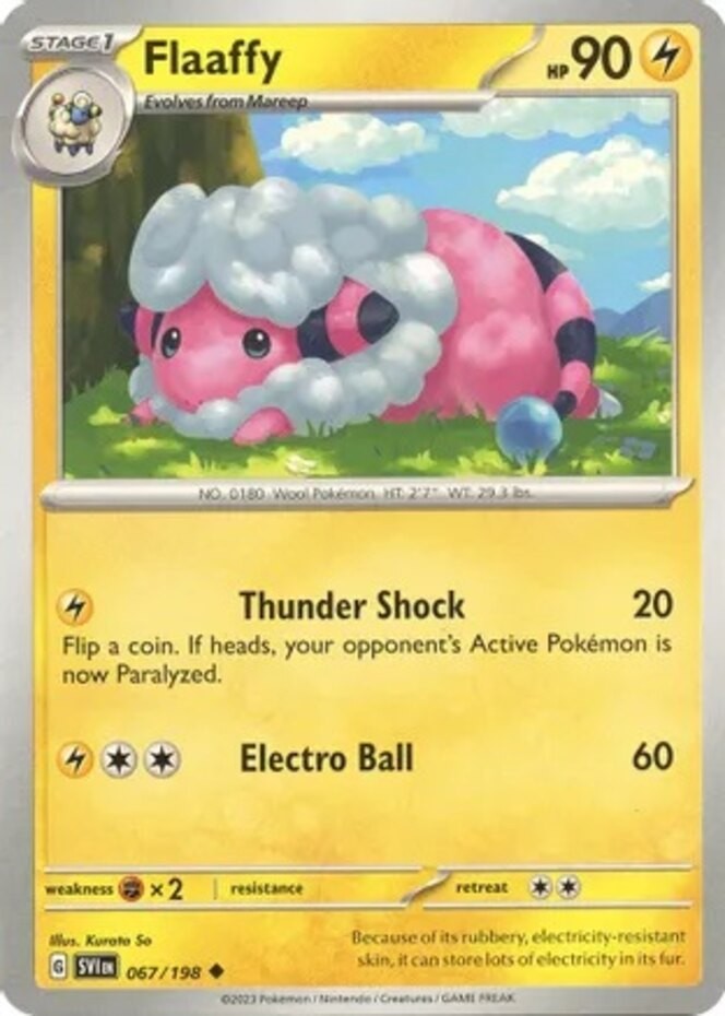 Flaaffy - 067/198 - Uncommon (Near Mint) Scarlet & Violet - Base Set - Lightning
