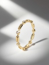 Gold Cubic Zirconia Eternity Ring Sizes 7 8