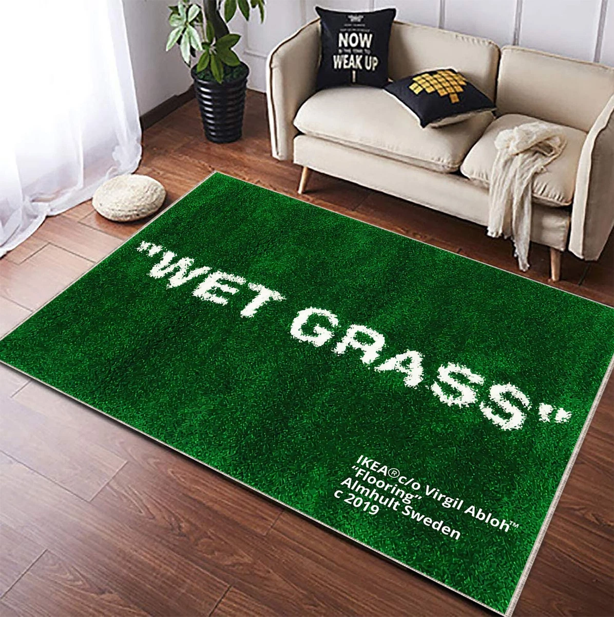 Wet Grass Rugwet-grass Rug Wet Grass Patterned Green Rug 