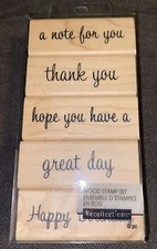 BIRTHDAY GREETINGS Rubber Stamps 184582 Recollections Set of 5 Brand NEW!