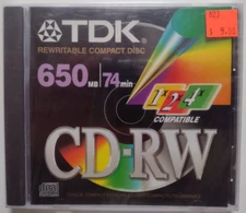 TDK CD-RW Up To 4x Recordable Compact Disc 74 Minute 650MB Sealed Singapore