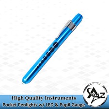 Latest FEROZI Reusable NURSE Aluminum Penlight Pocket Medical LED w/ Pupil Gauge