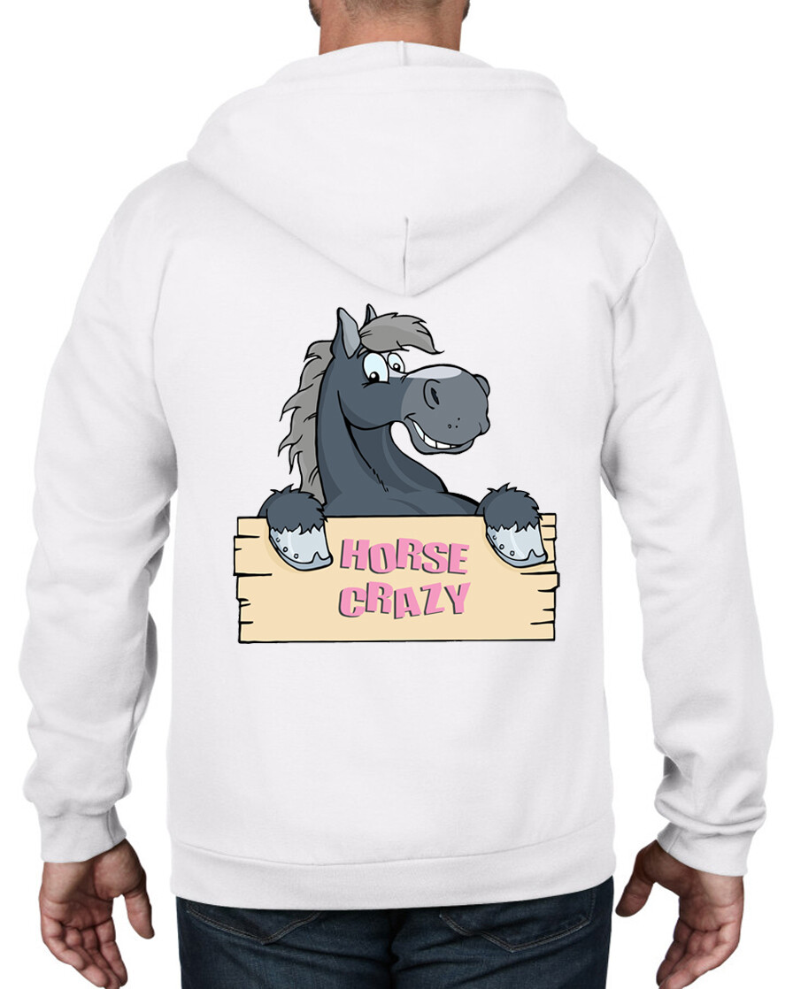 Cavallo Pazzo Equitazione Felpa Cappuccio e Zip Intera Cavalli Pony Regalo