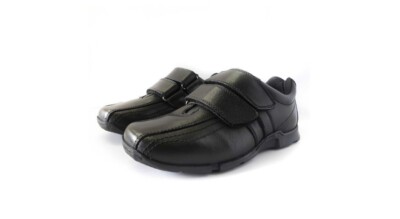 Lambretta Jungen schwarz Klettverschluss Riemen Schulschuh UVP 40£