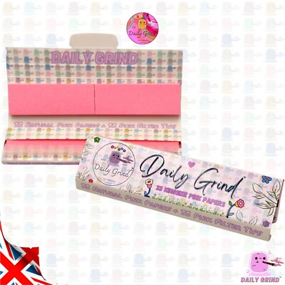 Daily Grind Pink King Size Blättchen + Filter Tips Slim Cute Tabak Skins