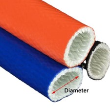 Silicone Fibreglass Fire Sleeving Protective Heat Shield Sleeve Dia 4-100mm Tube