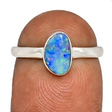 Treated Australian Opal 925 Sterling Silver Ring Jewelry s.7 CR72706