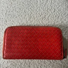 Bottega Veneta Zip-Around Wallet in Red. EUC