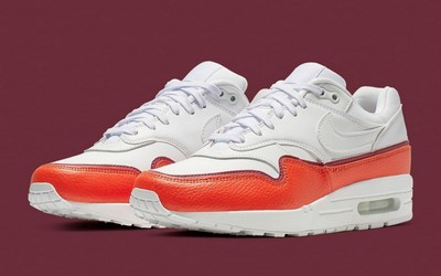 Tênis Nike Feminino Air Max 1 Forro Sapatos Branco Vermelho Tamanho 9  881101-102 | eBay