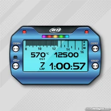 BLUE CHROME STYLE GEL STICKER FOR MYCHRON 5 - KARTING